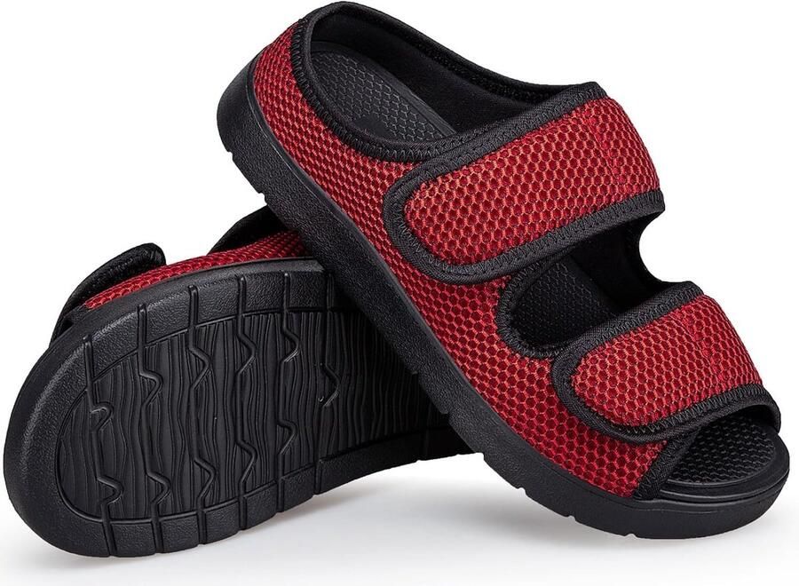 Extra Breed Met Klittenbandsluiting Wandelen Vrije Tijd Bandage Voor Gezwollen Voeten Licht Sandalen Senior Schoenen
