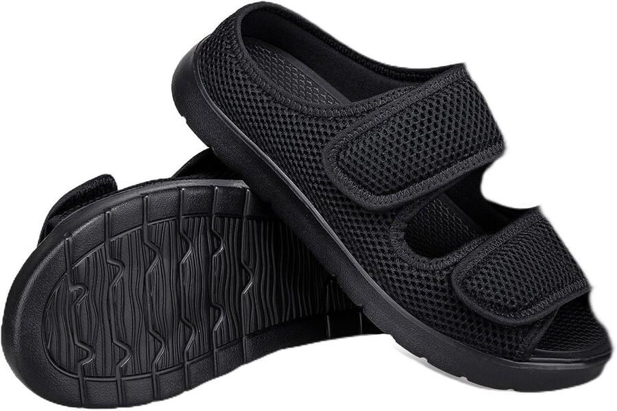 Extra Breed Met Klittenbandsluiting Wandelen Vrije Tijd Bandage Voor Gezwollen Voeten Licht Sandalen Senior Schoenen