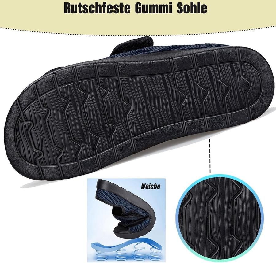 Extra Breed Met Klittenbandsluiting Wandelen Vrije Tijd Bandage Voor Gezwollen Voeten Licht Sandalen Senior Schoenen