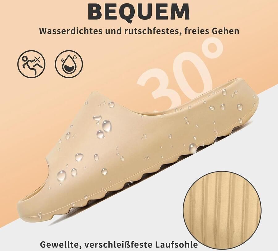 Foam Slides Unisex Huiselijk Pillow Cloud Slippers Sliders nen Badkamer Comfortabele Pantoffels Sloffen Zomertijd Zandstrand s Sandalen Beige