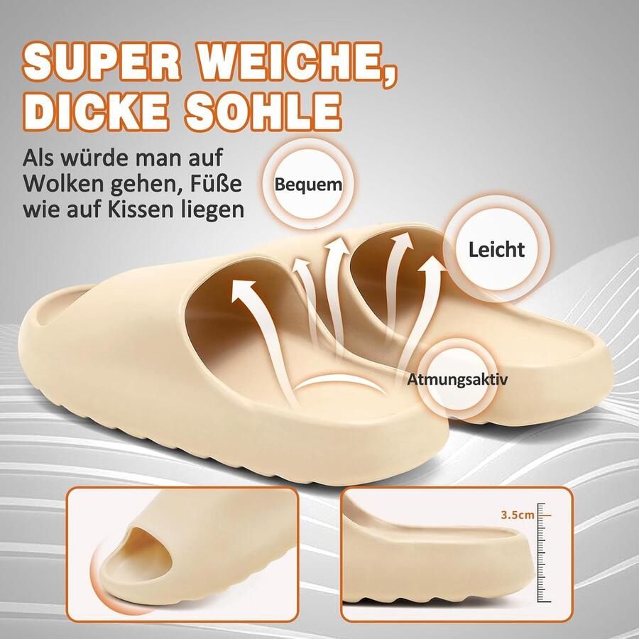 Foam Slides Unisex Huiselijk Pillow Cloud Slippers Sliders nen Badkamer Comfortabele Pantoffels Sloffen Zomertijd Zandstrand s Sandalen