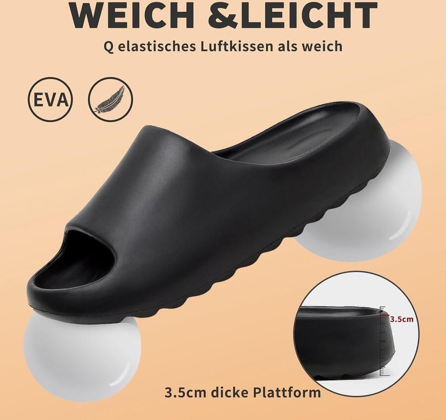 Foam Slides Unisex Huiselijk Pillow Cloud Slippers Sliders nen Badkamer Comfortabele Pantoffels Sloffen Zomertijd Zandstrand s Sandalen