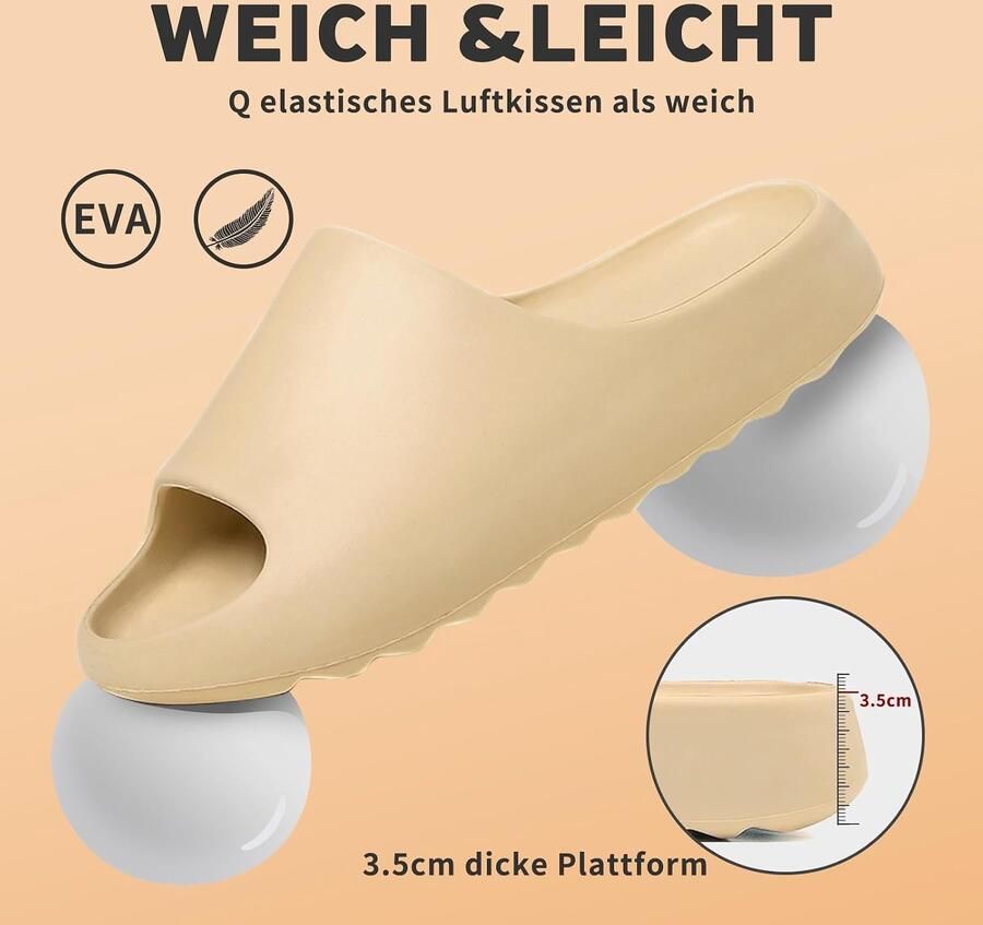 Foam Slides Unisex Huiselijk Pillow Cloud Slippers Sliders nen Badkamer Comfortabele Pantoffels Sloffen Zomertijd Zandstrand s Sandalen