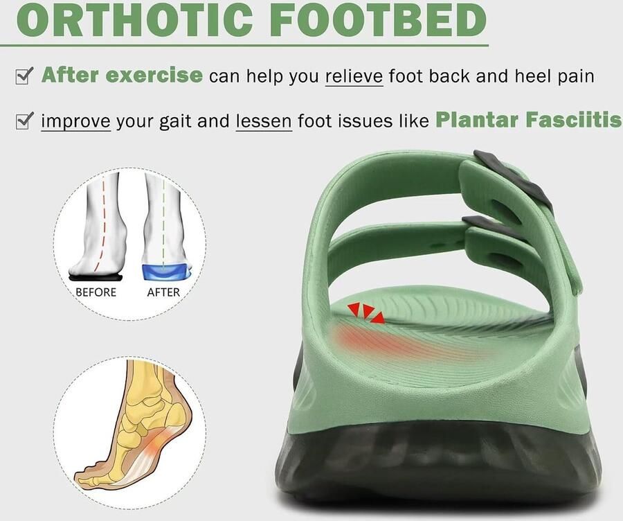 Dames Herstelverstelbare Sandalen Sportieve Sport Slippers Steunzool Kussen Orthopedisch Plantaire Fasciitis Dikke Zomersandalen