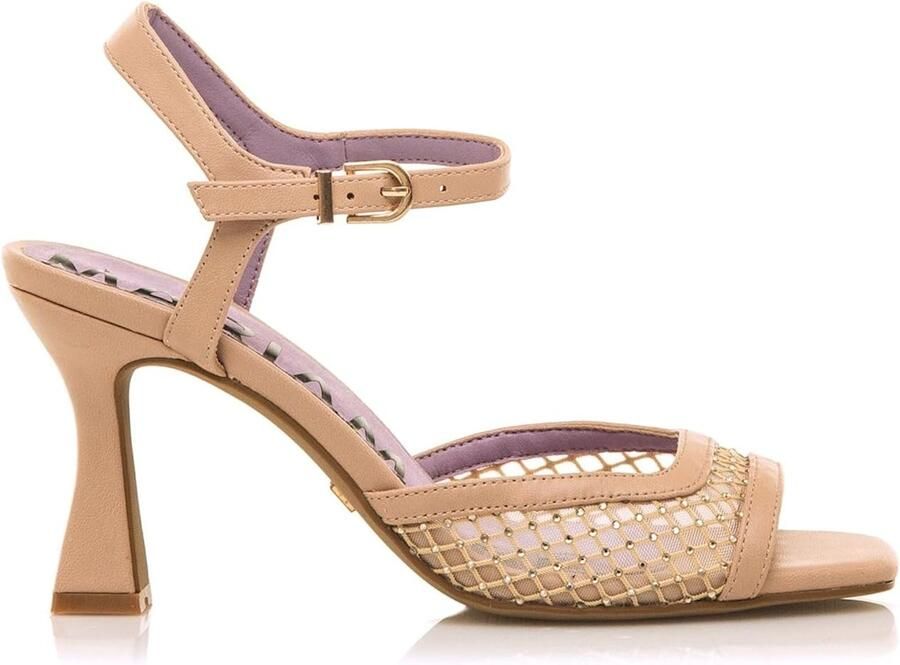 Dames Hoge Hak Sandalen met Plateau en Enkelband Zwart