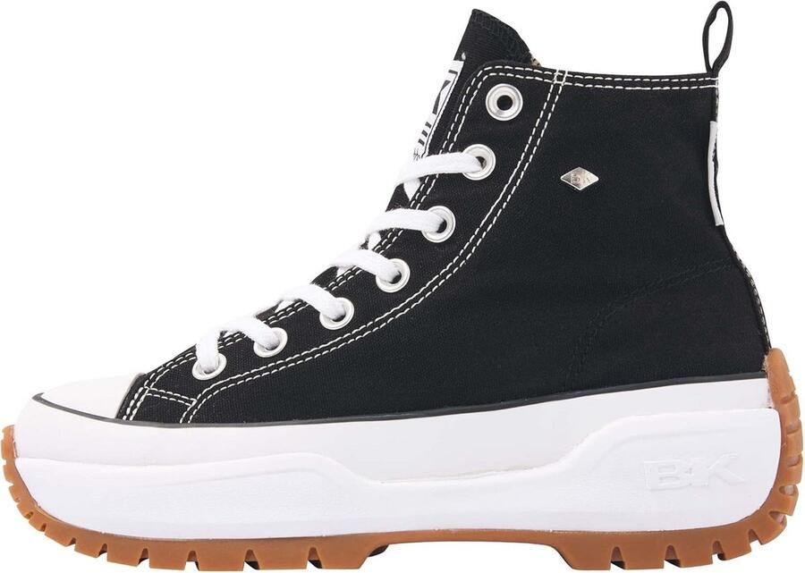 Dames Hoge Halve Sneakers Canvas Gekartelde Zool
