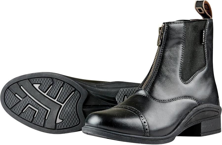 Dames Hoge Laarzen met Rits Zwart Comfortabele Rij- en Enkellaarzen