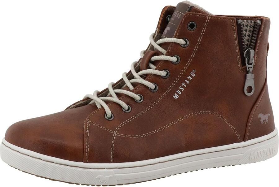 Dames Hoge Sneaker Zwart Kunstleer met Warme Voering