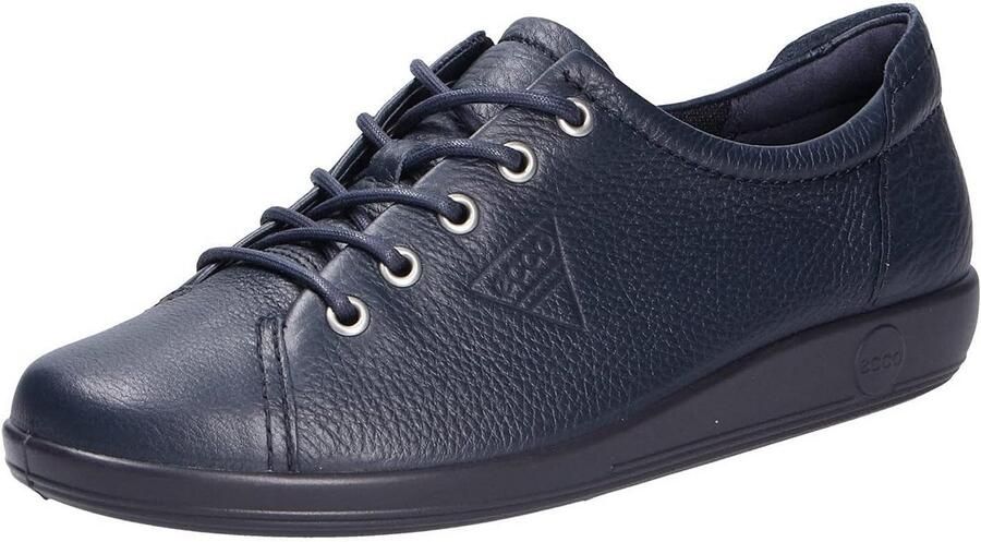 Dames Hoge Sneakers Blauw Navy Leer Comfortabel