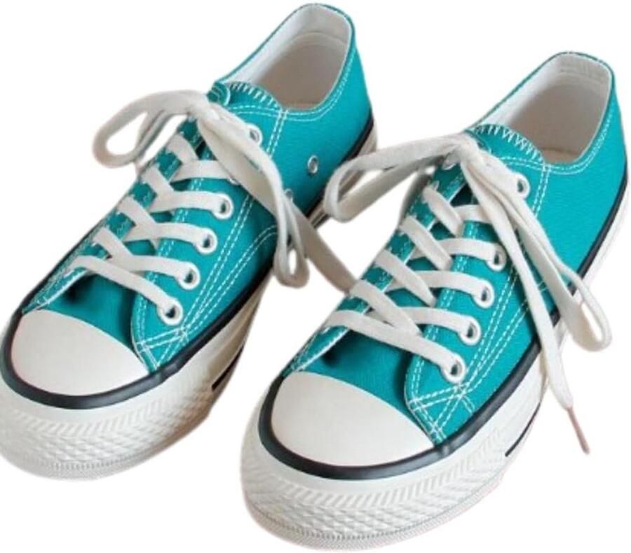 Dames Hoge Sneakers Zonder Merk Veters Stijlvolle Canvas Zwarte Schoen