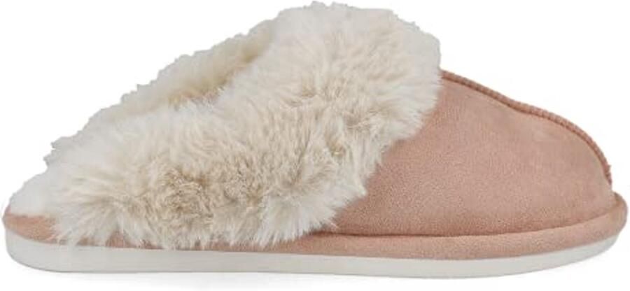 Dames Huis Pantoffels Winter met Bontvoering Warme Fluffy Slippers met Rubberen Zool