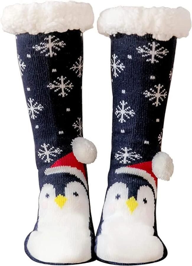 Dames huttensokken dames wintersokken dames antislipsokken huttensokken met ABS-zool knuffelsokken dames pantoffels kerstsokken fuzzy sokken zachte sokken wintersokken 35-41