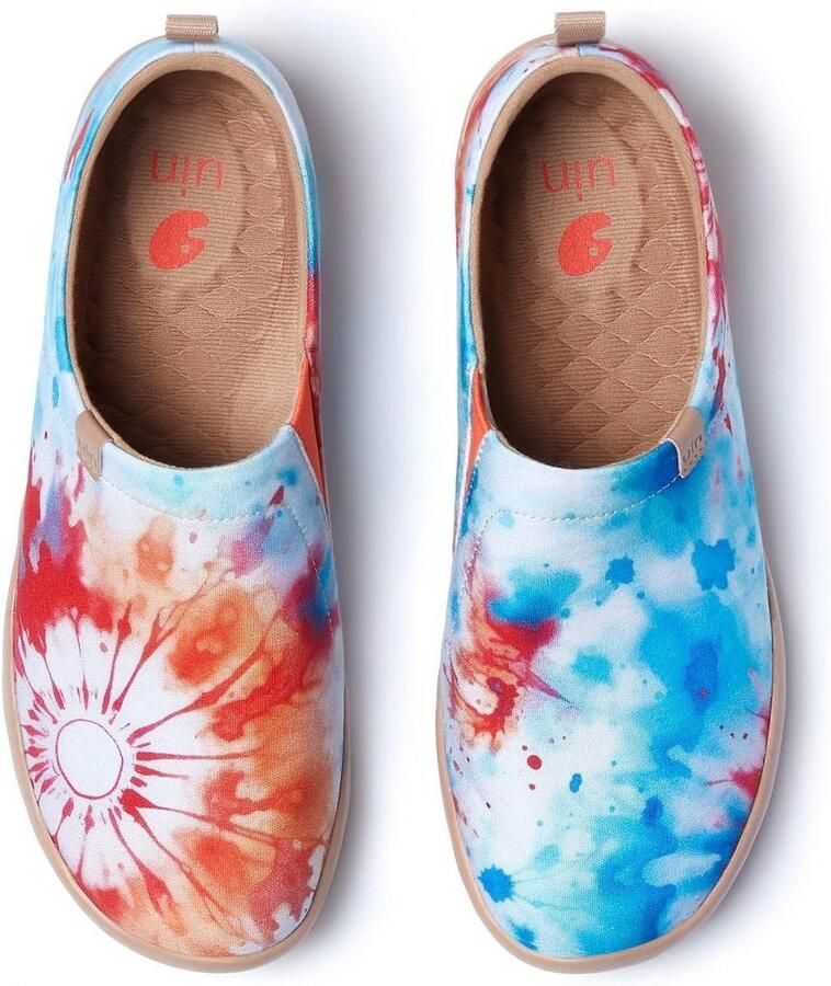 Dames Instappers Canvas Schoenen Met Kunstprint Comfortabele Casual Wandelschoenen