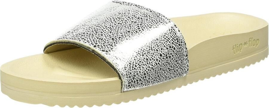 Dames Instappers Metaal Look Zomer Slippers Open Blauw