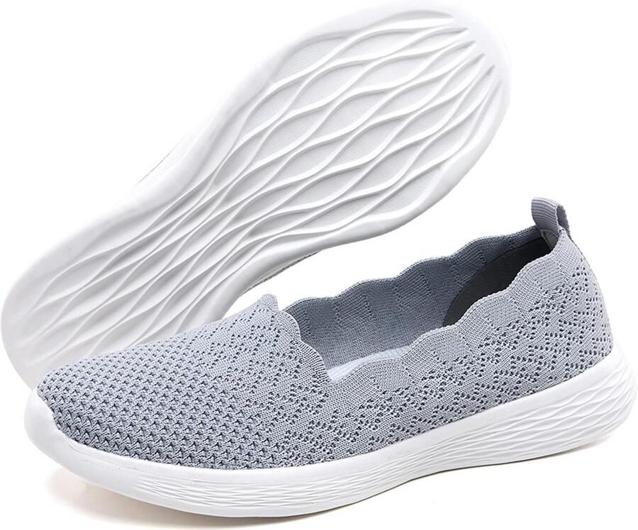 Dames Instapschoenen Mesh Casual Ballerina Platte Wandelsneakers met Traagschuim