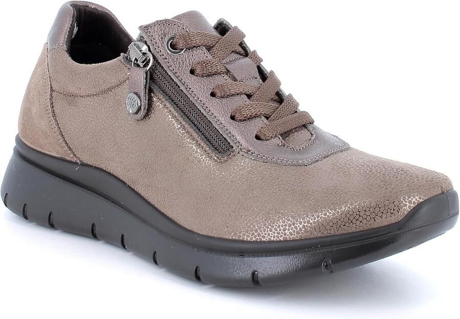 Dames Instapschoenen Plat Taupe Suède-look Comfortabel