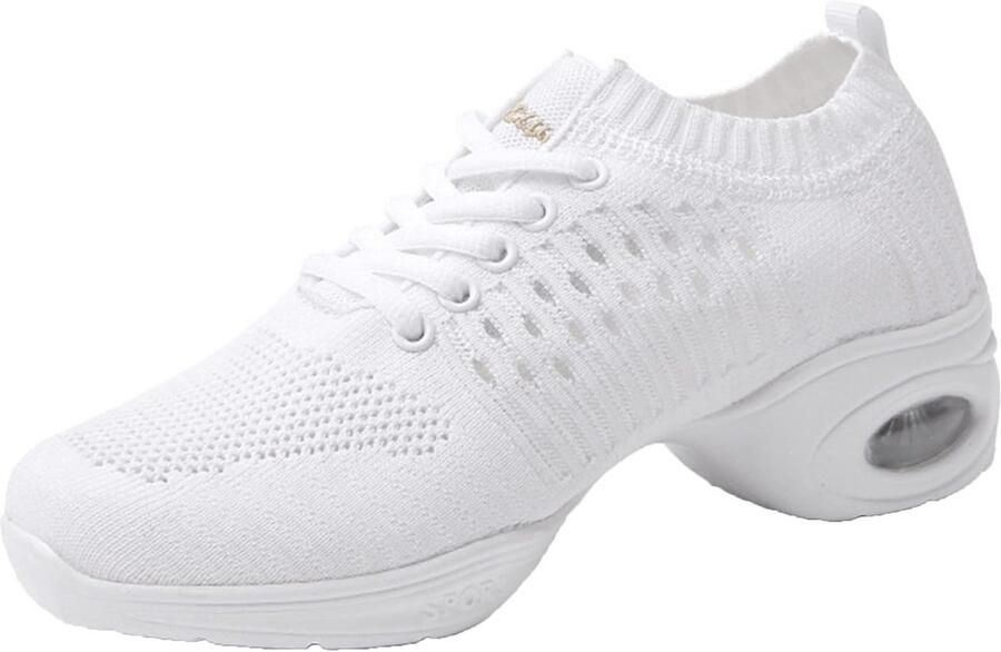 Dames Jazz Dansschoenen met Splitzool en Mesh Vetersluiting voor Fitness en Sport