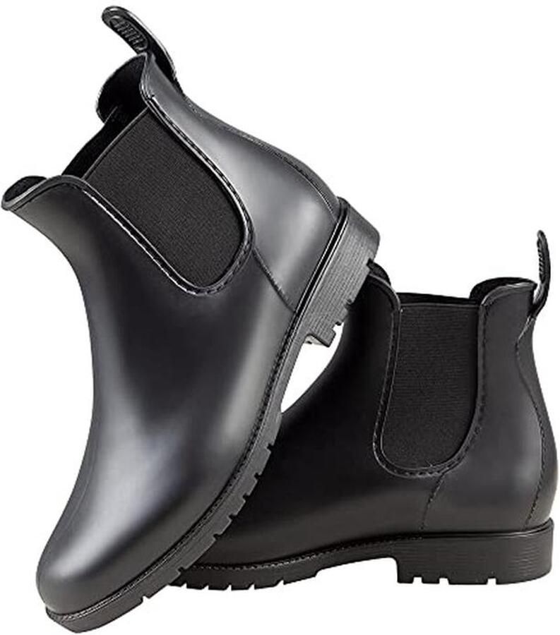 Dames Jodhpur Enkellaarsjes PVC Zwart Waterdicht en Antislip