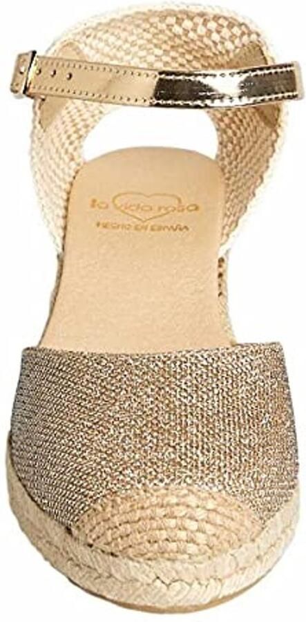 Dames Jute Wedge Sandalen Iridium Zilver Gesloten Teen - Foto 1
