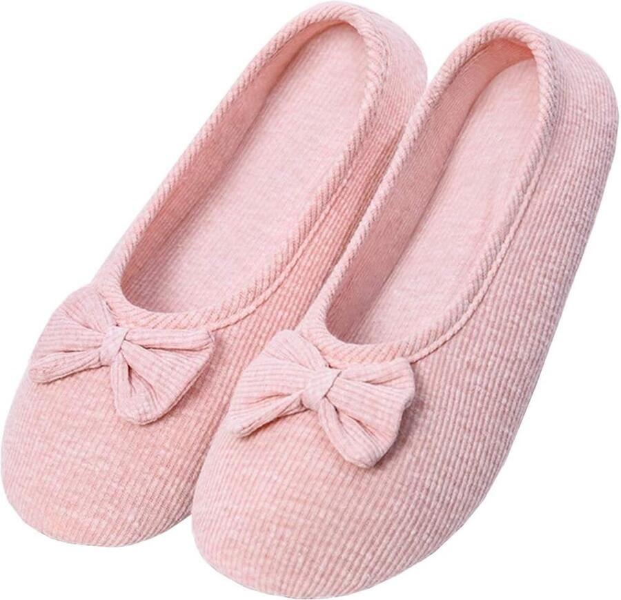 Dames katoen gesloten pantoffels ballerina slippers T002