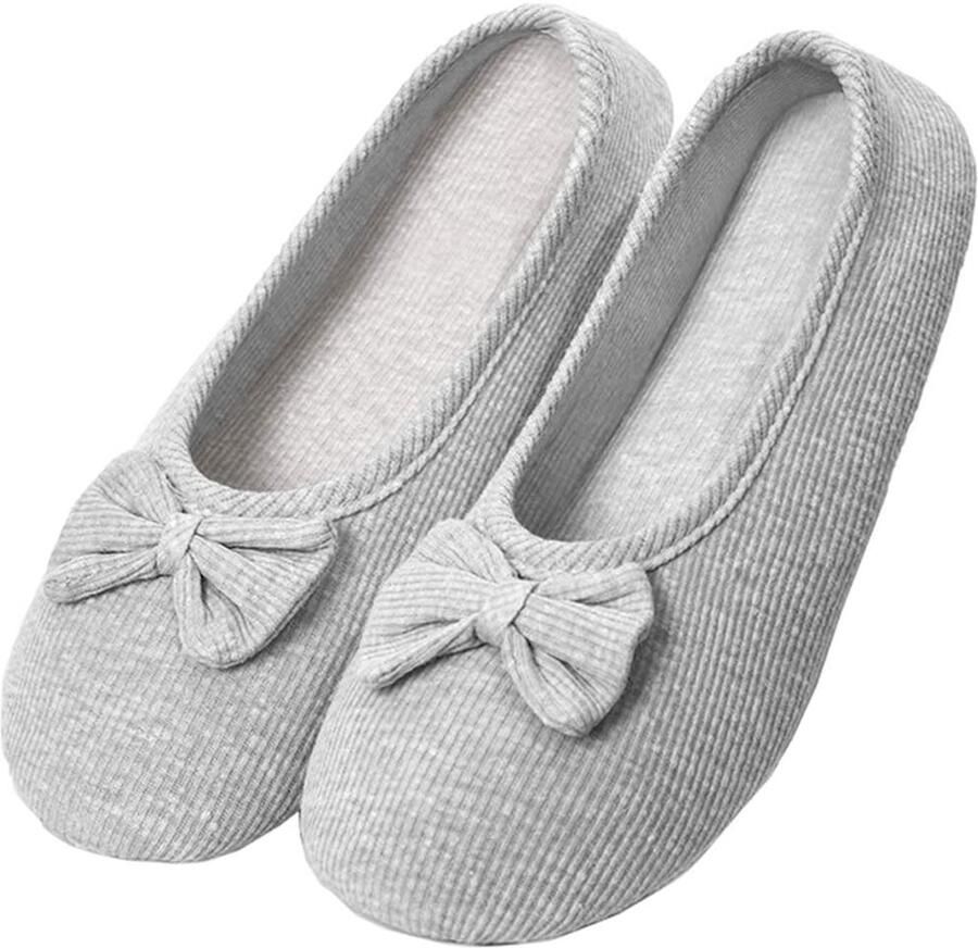 Dames katoen gesloten pantoffels ballerina slippers T002