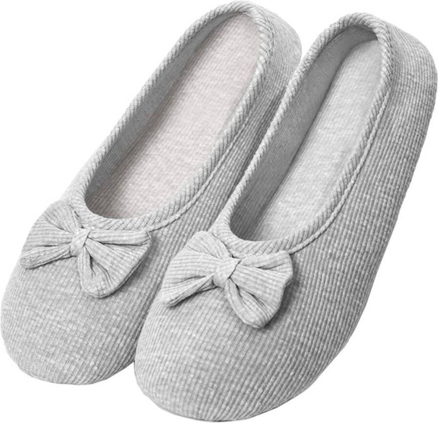 Dames Katoenen Ballerina Slippers Comfortabele Gesloten Pantoffels