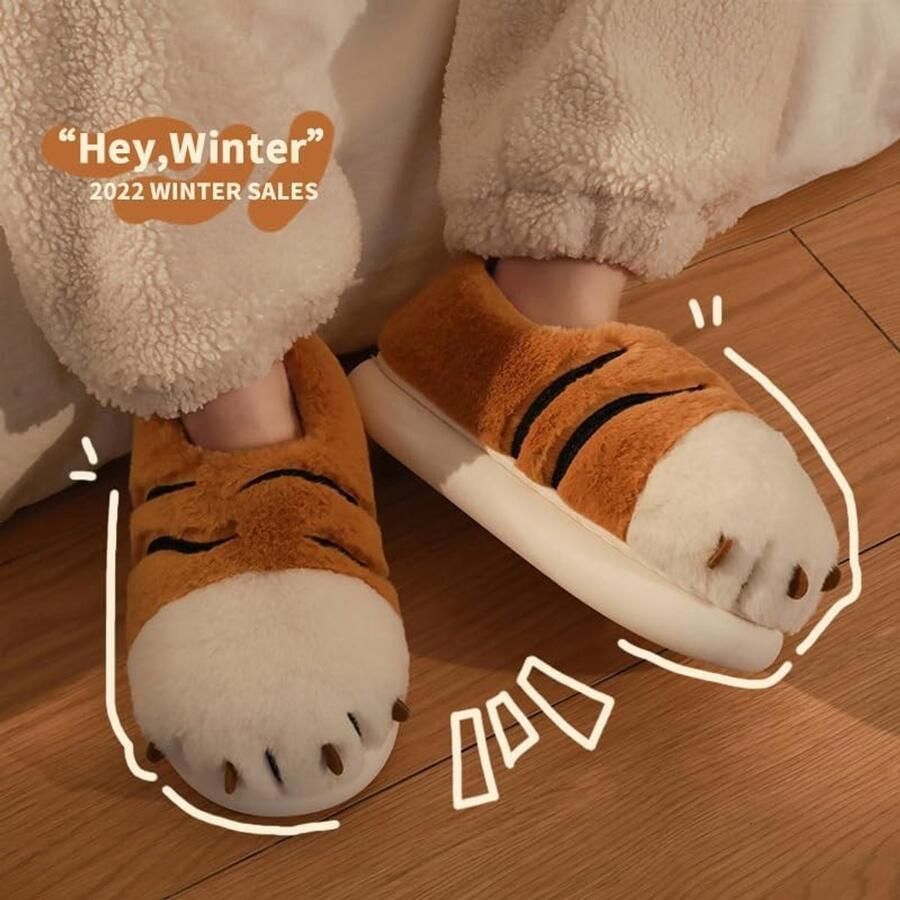 Dames Katoenen Slippers voor de Winter Warme Pluche Slippers voor Thuis Comfortabele Slippers voor Binnen en Slaapkamer