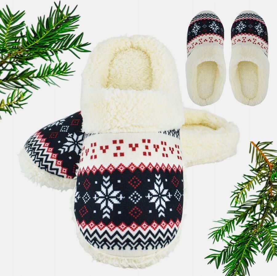 Dames Kerstslippers Noviti 36 37 Warm & Zacht met Antislipzool
