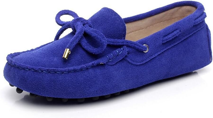 Dames Klassieke Suede Instappers Comfortabele Handgemaakte Mokassins