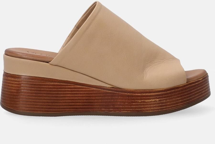 Dames Klomp Hakken Beige Leer