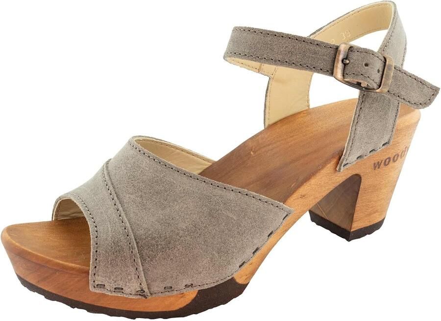Dames Klompen Sandalen Leer Hout Rubber