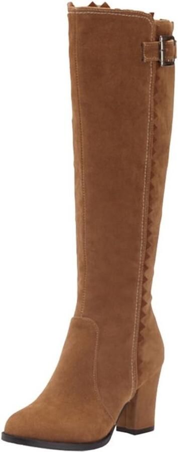 Dames Kniehoge Laarzen met Blokhak Comfortabele Herfst Winter Laarzen Hoge Laarzen voor Vrije Tijd