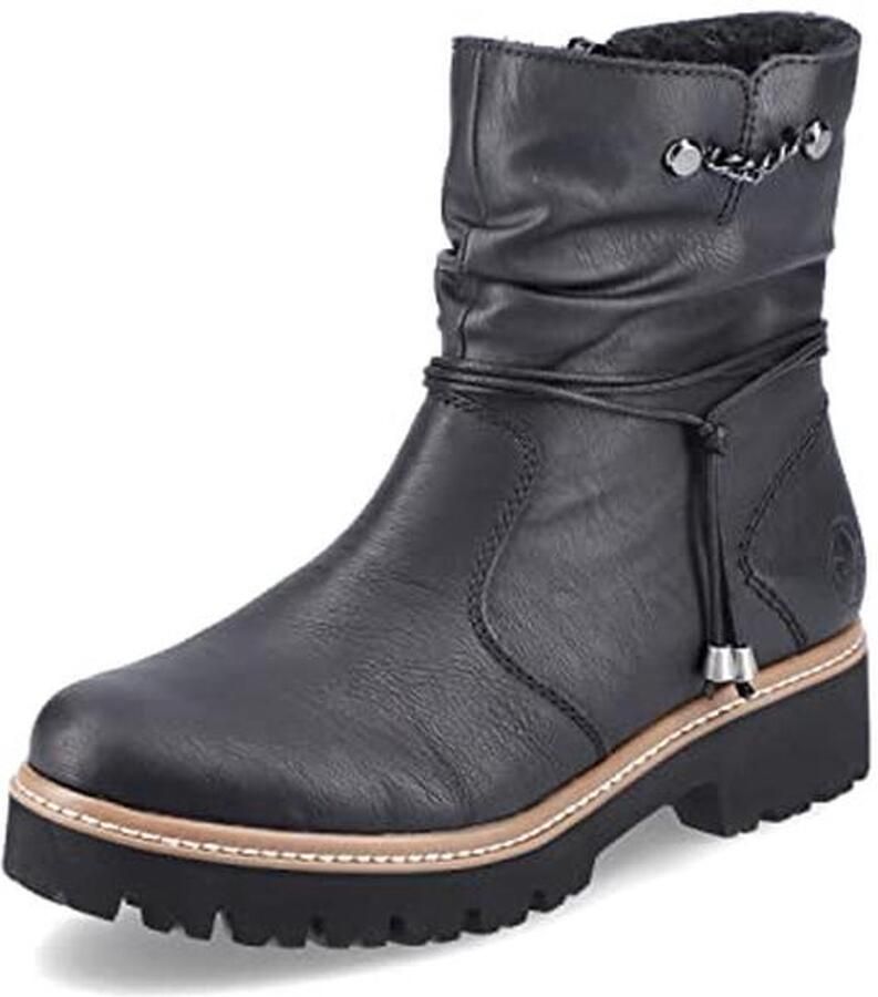 Dames Kuitlaarzen Zwart met Ritssluiting en Blokhak