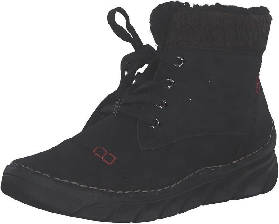 Dames laars comfortabel antraciet veters rits binnenvoering