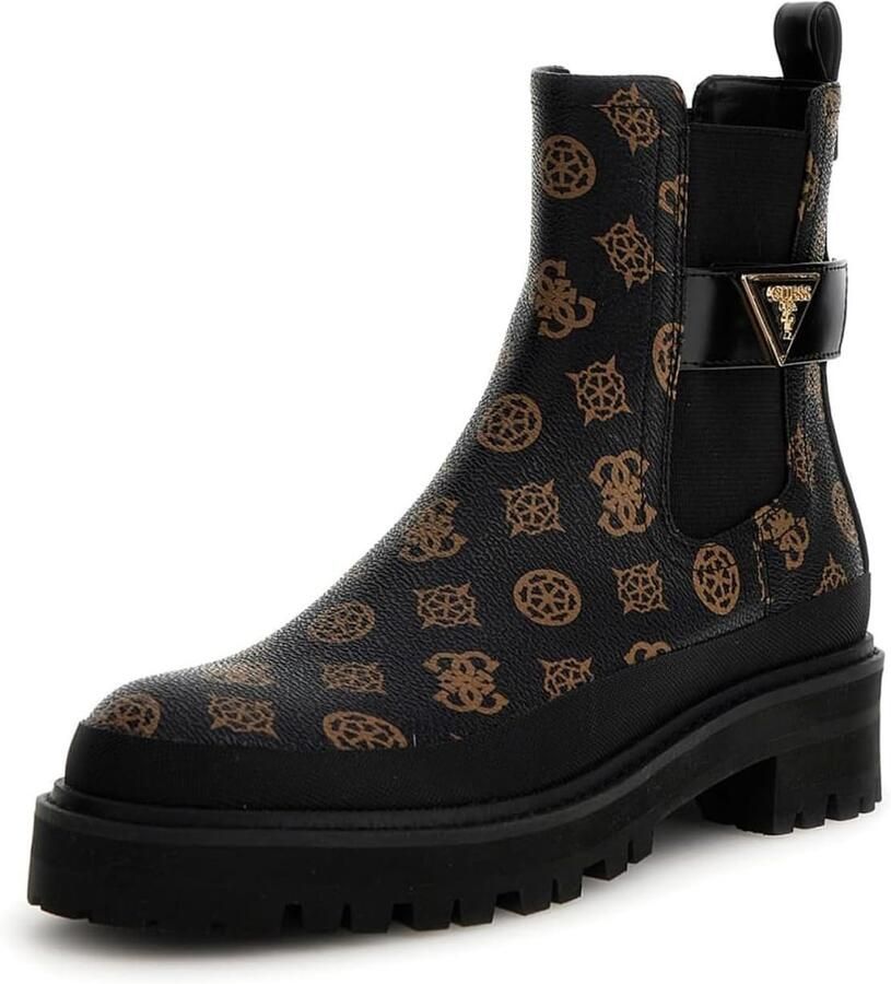 Guess Bruine Logo 4G Zwarte Driehoek Boots