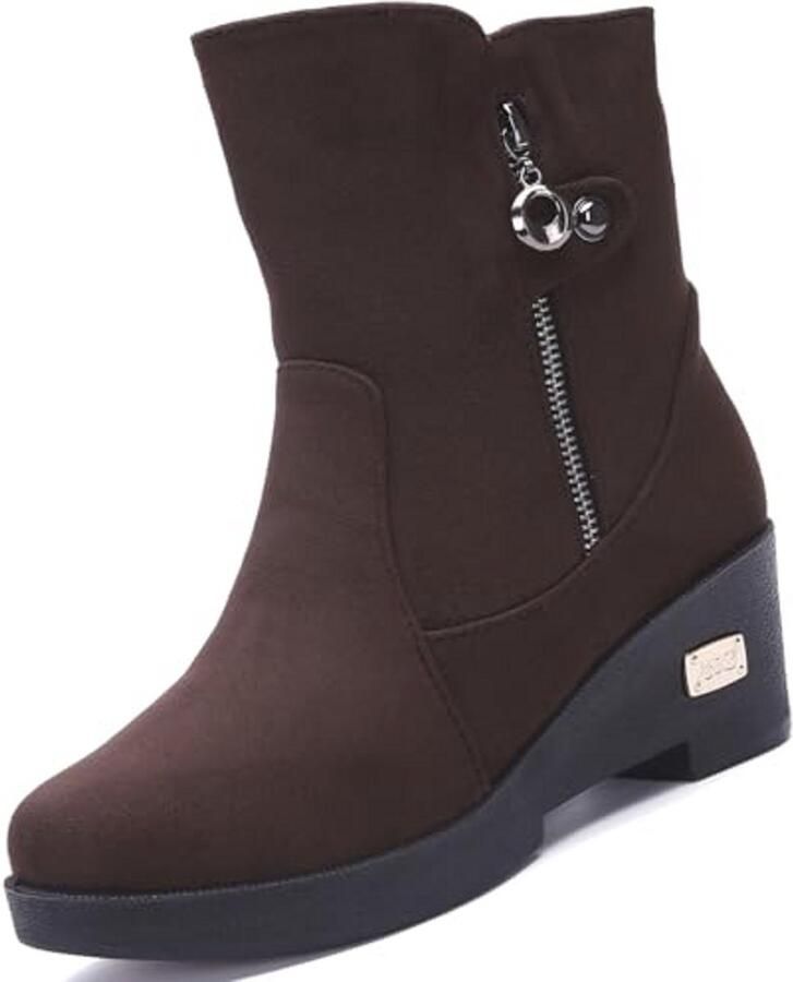 Dames Laarzen met Sleehak Waterdichte en Warme Winterlaarzen