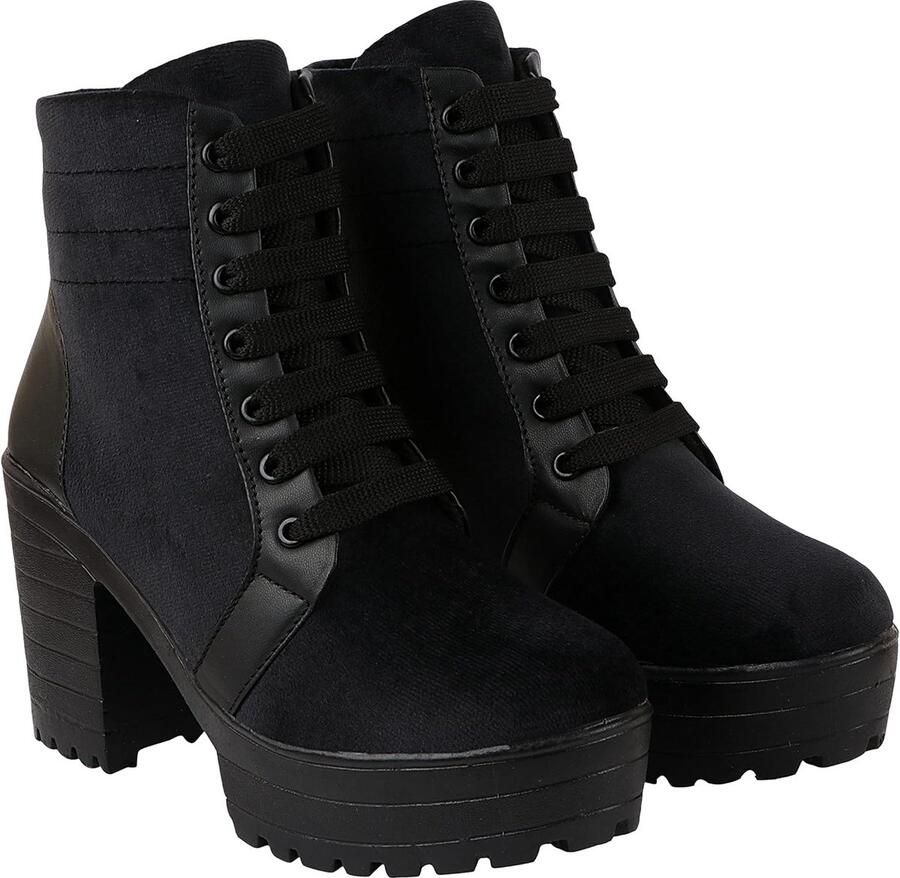 Dames Laarzen met Stabiele Blokhak Modieuze En Comfortabele Enkellaarzen