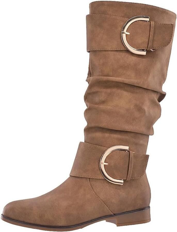 Dames Enkellaarzen Slip-on Laarzen Blokhak