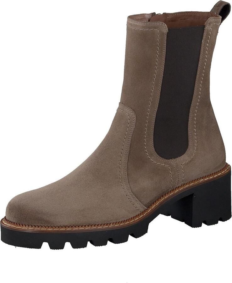 Dames Laarzen Taupe Suède Met Grove Profielzool