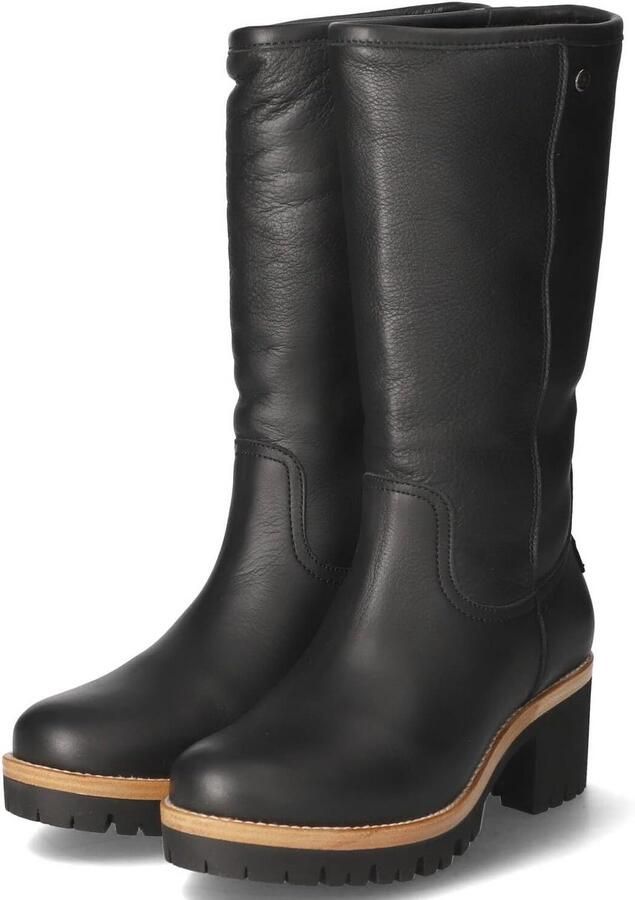 Dames Laarzen Waterlooof Luipaard Laarzen Zwart Leren Laarzen Hoge Schacht