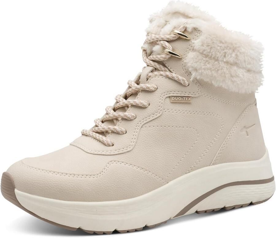 Dames Lace-up Boot Wit met Warme Voering Comfortabele Winterlaars