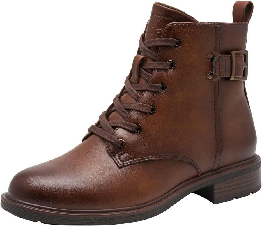 Dames Lace-Up Boots Plat Veganistisch Comfortabele En Fashionable Korte Laarzen