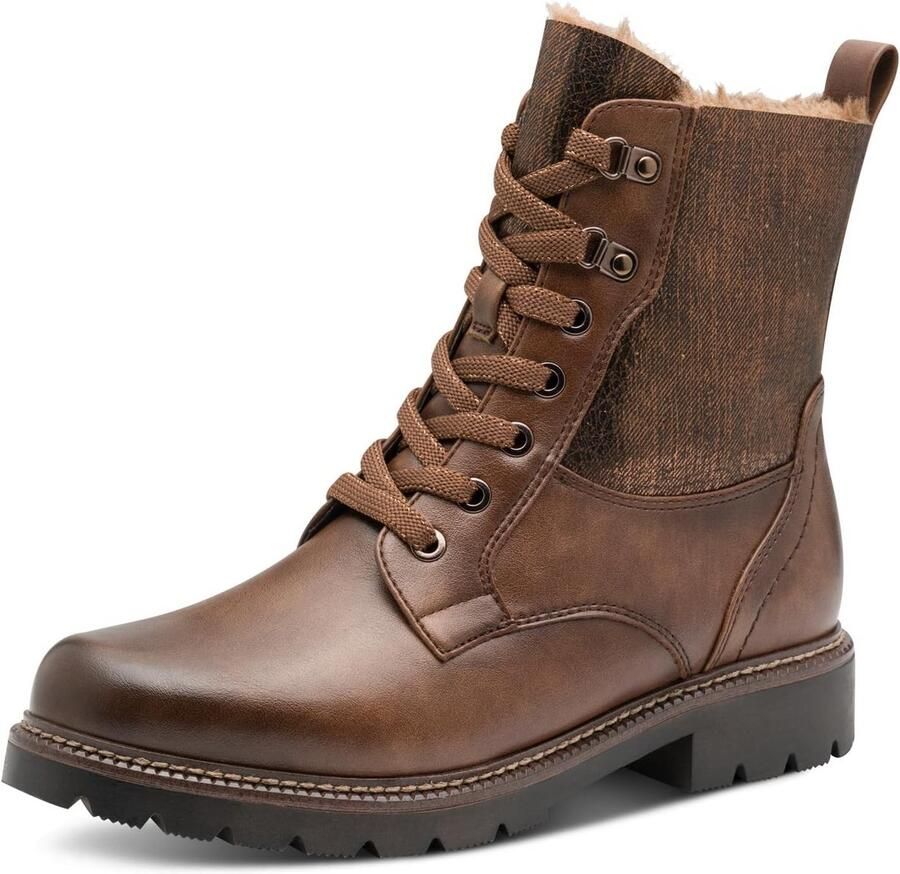 Dames Lace Up Enkellaarsjes met Witte Details