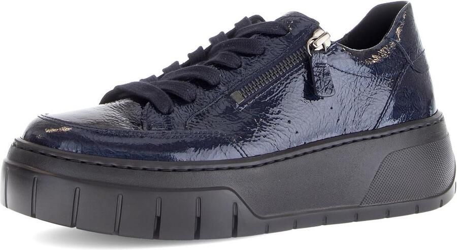 Dames Lakleren Sneaker met Rits en Vetersluiting