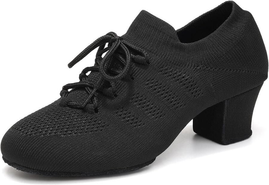 Dames Latin Dansschoenen Gesloten Teen Standaard Ballroom Dansschoenen Veter