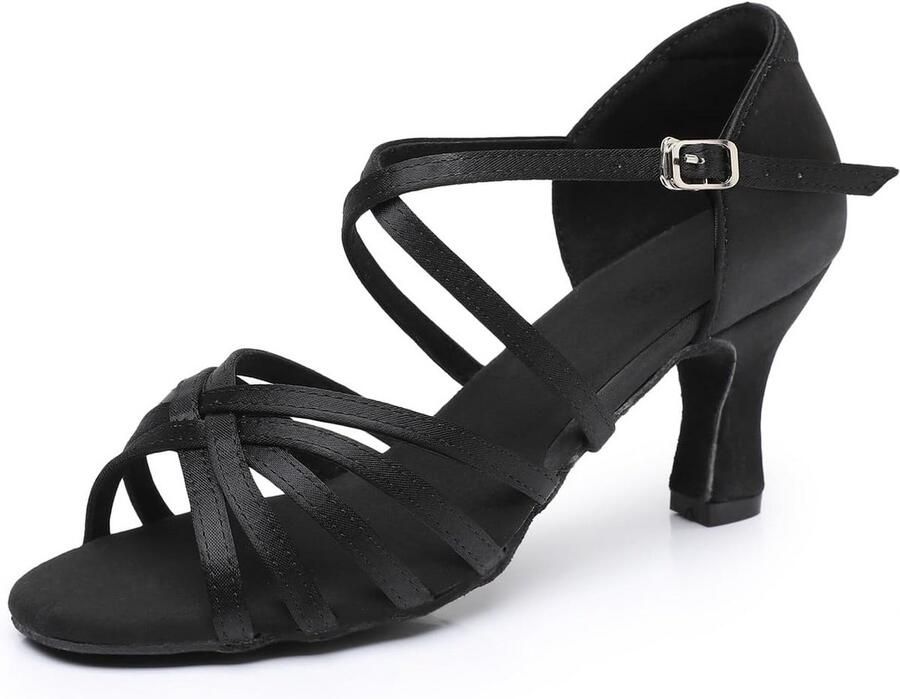 Dames Latin Dansschoenen Salsa Tango Rumba Cha met Stabiele Hak