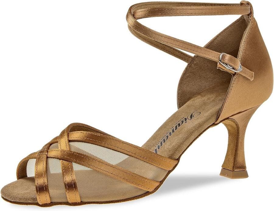 Dames Latin & Standaard Dansschoenen met Gekruiste Bandjes en Spreidhak