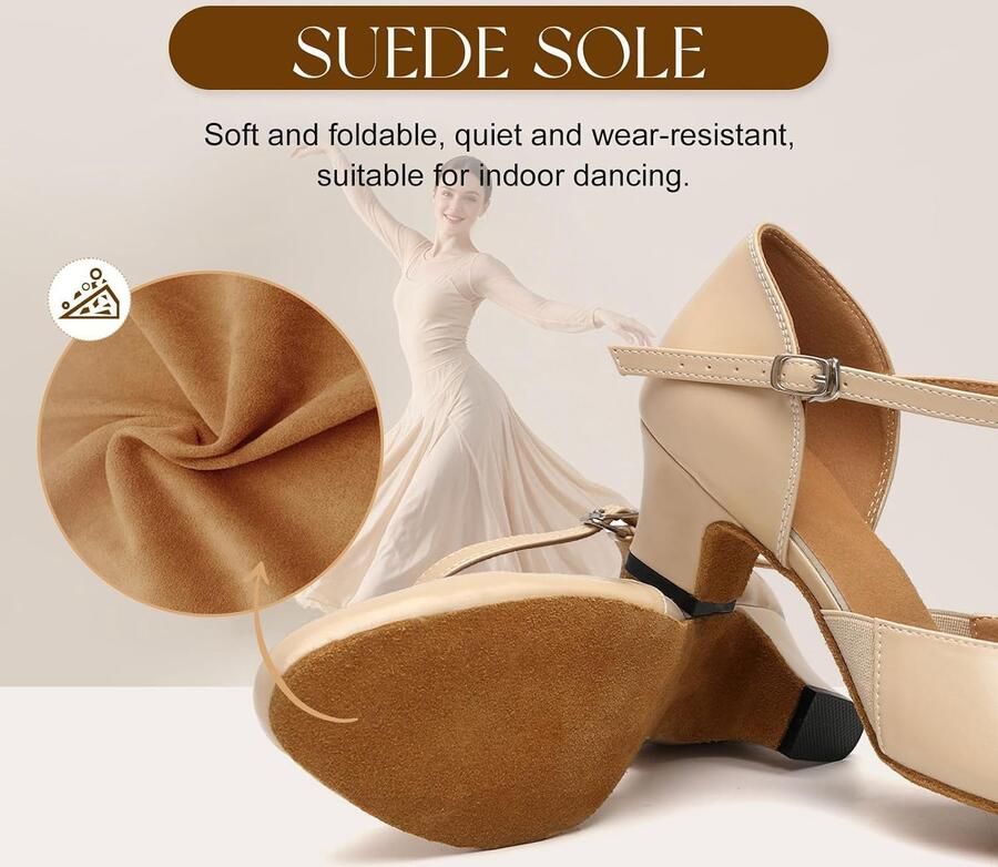 Dames Latin Salsa Balerina Dames Oefening met Hoge Plateau En Aubame
