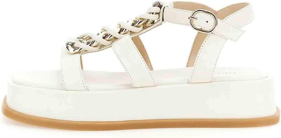 Dames Leren Sandalen met Gesp Wit