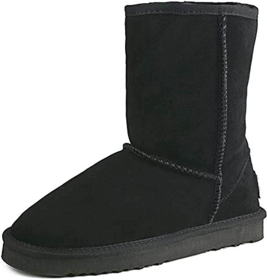 Dames Leer Halfhoge Waterdichte Sneeuwlaarzen